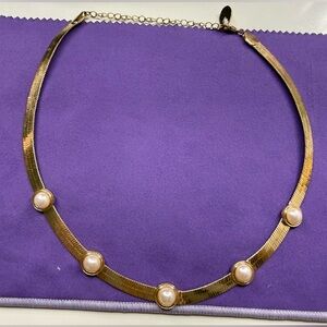 Gold Pearl Necklace